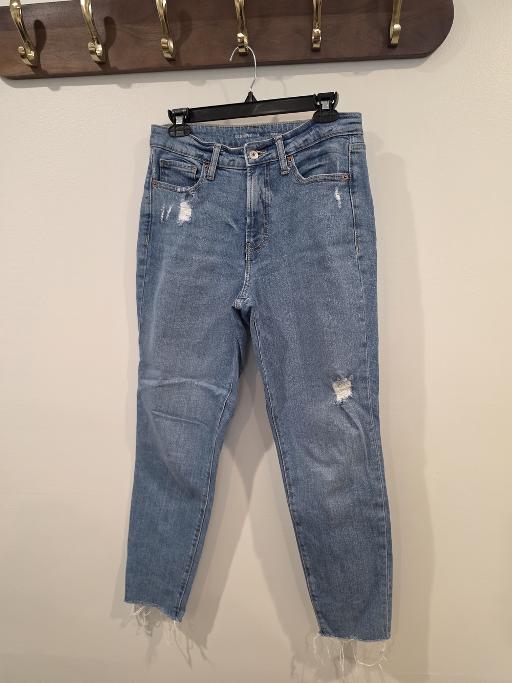 Old Navy Light Blue Distressed OG Straight Jeans